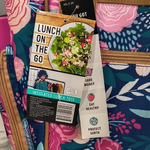 LOTG Floral Insulated Lunch Tote With Water Bottle NWT - Picture 7 of 12